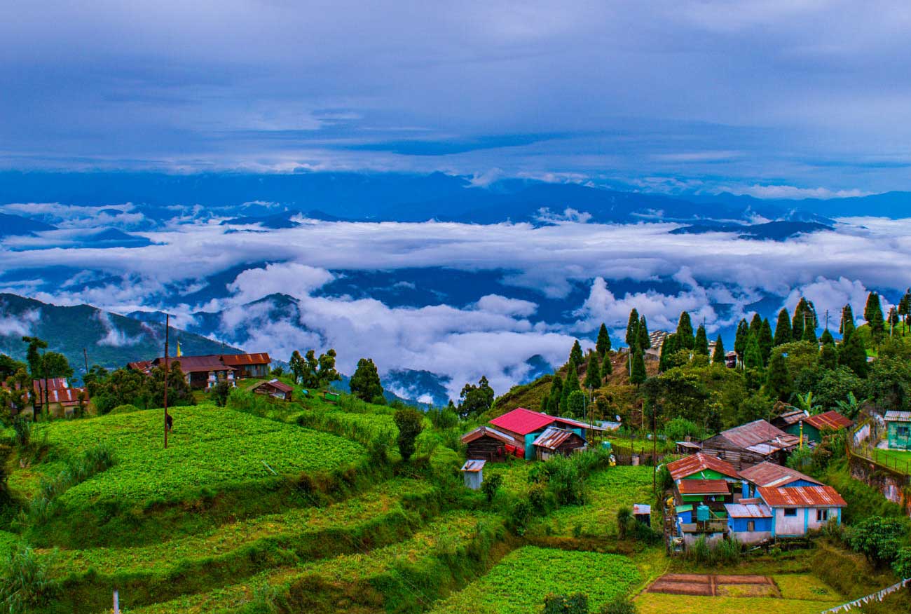 A photo of Darjeeling's hidden gems, including a hidden waterfall and a secluded village